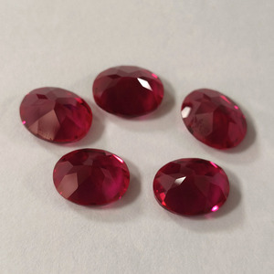 Corindón Sintético 5A Forma Ovalada 5 #   Piedra preciosa suelta de color rubí rojo para joyería de gemas sueltas - Product Image 4