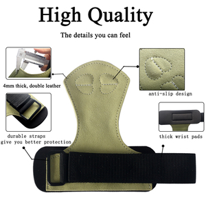 Gants de musculation antidérapants en cuir de vachette, sangles de poignet robustes pour l'entraînement de force – Vente chaude - Product Image 6