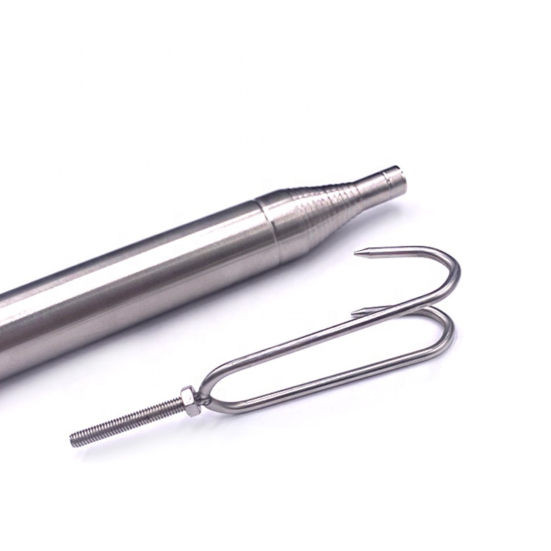 Custom Stainless Steel Extension Pole Disc Golf Retriever Telescopic Pole with Hook