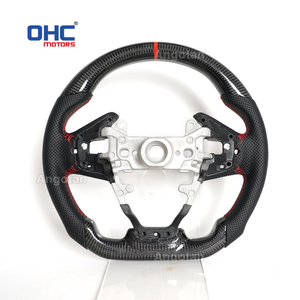 Volante in Vera Fibra di Carbonio Disponibile negli USA per <span class=keywords><strong>Honda</strong></span> Civic 10a Gen Fk8 Type R 2016-2021 con Impugnatura in Pelle Traforata - Product Image 3