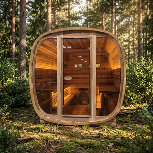 Sauna exterior para 4-6 personas, de madera de cedro rojo, cuadrada, con calentador eléctrico. - Product Image 1