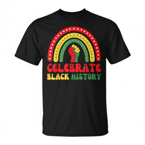 Camiseta promocional de los derechos civiles africanos negros del Rainbow, artículo para celebrar la historia - Product Image 3