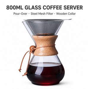 Serveur <span class=keywords><strong>à</strong></span> café en bois Kingze, 800 ml, en verre borosilicate, pour les cafés - Product Image 1
