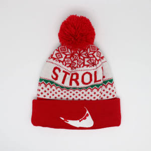 Wholesale Acrylic Knitted Santa Christmas Beanie with Custom Embroidery Logo for Festive Winter Holiday Parties - Product Image 1
