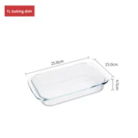 Plat de cuisson moderne en verre carré transparent écologique résistant au four à haute température poisson salade de fruits riz micro-ondes