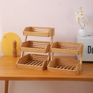 Sıcak satış bambu meyve sebze depolama sepeti ev sebze sepeti ürün depolama kafesleri 3 katmanlar - Product Image 3