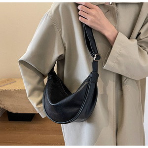 Bolso de hombro/bolso cruzado/bolso tipo bandolera/bolso casual simple/bolso tipo dumpling/bolso de PU suave de alta calidad para mujer. - Product Image 2