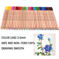 Ensemble de crayons de couleur en bois naturel de taille standard, crayons de couleur imprimés en bois personnalisés, taille complète, 36 crayons
