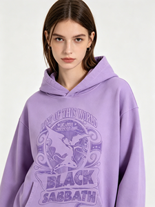 <span class=keywords><strong>Sweat</strong></span> à capuche décontracté de haute qualité Automne Hiver 2026, style rétro, couleur unie, épais, imprimé, coupe oversize, pour le streetwear - Product Image 3