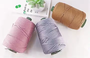 Cuerda de hilo de seda de nailon de poliéster 100%, 3mm, 250g para verano, bolso de punto de ganchillo, sombrero, zapatos, cordón de macramé OEM ODM para prendas de vestir - Product Image 3