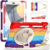Étui pour tablette en silicone + TPU pour Apple iPad 9e/8e/7e génération 10,2 pouces avec support pour stylet