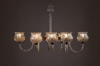 Superbe Grand Lustre en Verre de Murano Art Déco Vintage pour Salle à Manger