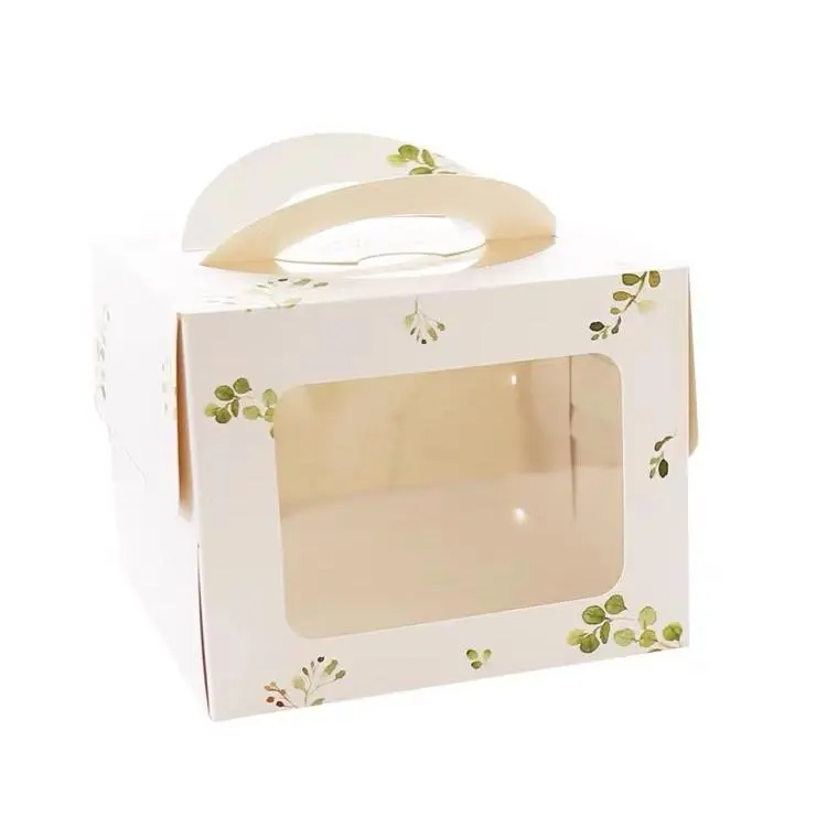 Caixa de bolo com alça embalagem caixa de bolo transparente
