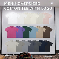 T-shirt décontracté pour homme 100 % coton tissé 280 g/m² col rond manches courtes uni coupe ample et carrée séchage rapide logo personnalisé