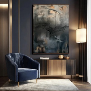 Venta al por Mayor de Cuadros Decorativos Curvos en 3D en Blanco y Negro sin Marco, Pintura al Óleo Decorativa para el Hogar, Arte de Pared de Lujo en Lienzo - Product Image 1