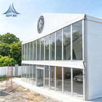 Carpa Desmontable de Aleación de Aluminio con Pared de Panel Sándwich de Vidrio y ABS para Eventos al Aire Libre