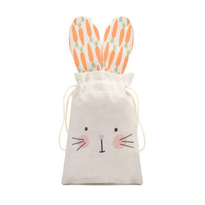 กระเป๋าหูรูดผ้าลินินสุดสร้างสรรค์สำหรับ2025พร้อมหูกระต่ายอุปกรณ์วันหยุดอีสเตอร์สำหรับใช้เป็นของขวัญและของตกแต่งวันเกิด - Product Image 2