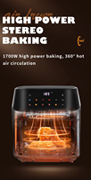 Friteuse à air numérique à écran ultra-large de 8 L 9 L en acier inoxydable populaire de 1700 W, petits appareils électroménagers de cuisine, friteuses intelligentes pour la famille