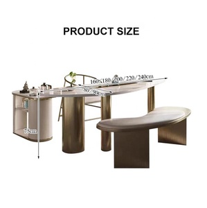 <span class=keywords><strong>JYN</strong></span> Table à thé de luxe moderne haut de gamme Villa Mobilier de bureau de luxe Combinaison table à thé et chaise pour salle de réception - Product Image 6