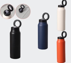 Botella de Agua Deportiva de Acero Inoxidable de Doble Pared con Aislamiento al Vacío Personalizada de 720 ml, Tapa Magnética con Soporte para Teléfono, para Viajes - Product Image 2