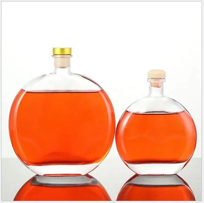 Premium bespoke 250 ml 500 ml rum whiskey whisky vodka gin spirits glass bottle with cork stopper