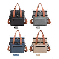 Sac de pique-nique portable isolé de 20 litres à grande capacité personnalisé sac à lunch à double épaisseur boîte de rangement réutilisable et étanche pour camping en plein air