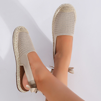 Nouveau été Style coréen chanvre corde chaussures plat Ca femmes confortable respirant dames Espadrilles chaussures PU tissu extensible