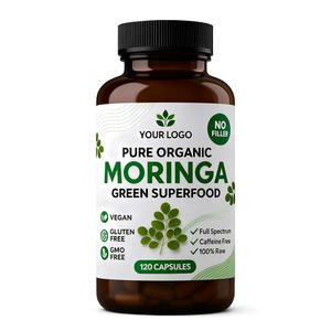 <span class=keywords><strong>Moringa</strong></span> organik hijau Superfood 500mg spektrum penuh 120 kapsul <span class=keywords><strong>Vegan</strong></span> GMP bersertifikat - Product Image 1
