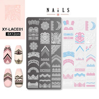 Haute qualité 12*6cm en acier inoxydable modèle d'ongle fleur papillon personnalisé Nail Art estampage plaque estampage outil