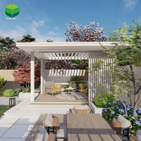 La pergola motorisée en aluminium imperméable couvre le belvédère de toit de persienne de parasol avec le cadre enduit de poudre de louvre
