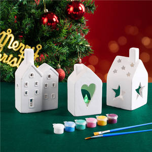 Set mainan lukisan keramik edukasi, dekorasi Natal, mainan menggambar anak, seni kerajinan buatan tangan DIY, kreativitas 3D, Set mainan - Product Image 1