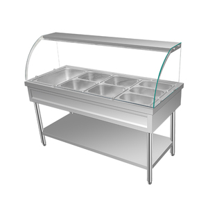 Commerciale elettrico riscaldato 6 '4 ''piccolo cibo caldo coperchio in vetro acciaio inox tavolo isolante cibo SteelFast per Porridge caldo - Product Image 1