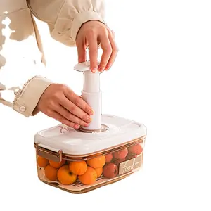 Basit mutfak gıda saklama kutusu vakum taze tutmak meyve şeffaf saklama kutusu