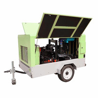 Compresseur d'air diesel mobile à entraînement direct refroidi par air, monté sur skid, Airman GENOR POWER GCM5, 12 bars, 385/185 CFM, pour le terrassement