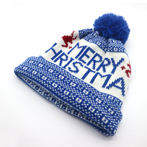 Bonnets d'hiver de Noël unisexe Vente en gros Bonnets tricotés colorés doux et chauds <span class=keywords><strong>Pompon</strong></span> Réglable Renne Camouflage à pois pour la plage - Product Image 1