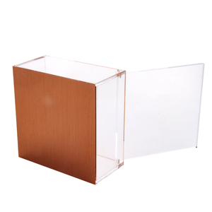 Rosa <span class=keywords><strong>de</strong></span> oro efecto metálico pequeño tamaño cuadrado caja <span class=keywords><strong>de</strong></span> acrílico con tapa almacenar pendientes <span class=keywords><strong>de</strong></span> joyería - Product Image 4