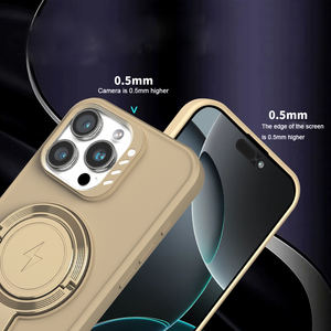 Soporte magnético giratorio de anillo de 360 grados, fundas de teléfono de carga inalámbrica de silicona TPU suave para <span class=keywords><strong>iPhone</strong></span> 15 Pro 16 Pro Max - Product Image 5