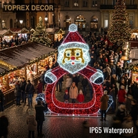 Toprex Decor 2026, motif lumineux géant LED Père Noël, imperméable, décorations lumineuses de Noël pour l'extérieur