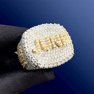 Luxurious 10kt Yellow Gold Hip Hop Wedding Engagement <b>Ring</b> <b>Men</b> Brilliant Cut Diamond Party Ready Handmade Prong Setting Gift Box - Product Image 1