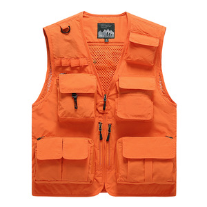 <span class=keywords><strong>Gilet</strong></span> d'été à <span class=keywords><strong>fermeture</strong></span> éclair multi-poches pour hommes <span class=keywords><strong>Gilet</strong></span> de sport d'extérieur respirant et fin - Product Image 4