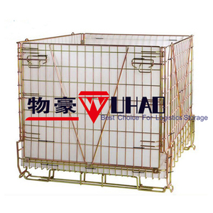 Mạ kẽm có thể gập lại dây thép lưới container Euro <span class=keywords><strong>Pallet</strong></span> lồng cho kho lưu trữ của chai rượu vang - Product Image 3