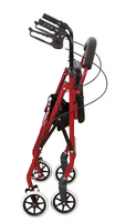 Déambulateur pliant en aluminium pour personnes âgées avec siège et chariot de courses