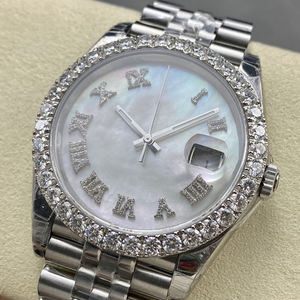 Reloj mecánico automático de lujo con bisel de moissanita de 41mm, esfera de 26mm de diámetro, logotipo personalizado, producto New Age de gama alta - Product Image 2