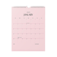 Diskon besar 2026 2027 OEM kalender perencana bulanan Spiral kustom cetak kalender dinding harian