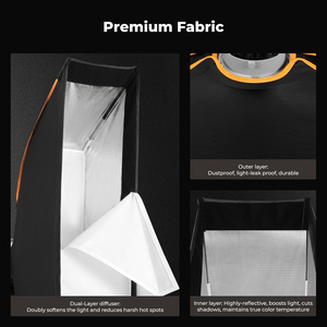 K&F Concept - Softbox de Estudio de Apertura Rápida con Montura Bowens de <span class=keywords><strong>Cuatro</strong></span> Esquinas, 30*120CM/60*90CM, para Fotografía de Retratos - Product Image 6