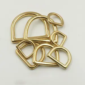 4.0*20mm Inner Size Chinese Factory Leather Bag Accessories Brass Hardware Metal D Buckle D Shape Raw Solid Brass D Ring