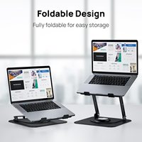Nouveau support d'ordinateur portable pour bureau, support d'ordinateur réglable avec base rotative à 360, support ergonomique pour ordinateur portable pour le travail collaboratif
