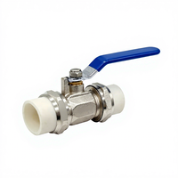 Vanne à boisseau sphérique manuelle Xingfu 20/25/32mm en laiton robuste pour PPR, à union simple/double, avec levier bleu, étanche, joint EPDM, OEM, haute performance