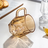 2026 JH 280ML Verre à eau et tasse à café hexagonale minimaliste avec poignée pour la maison