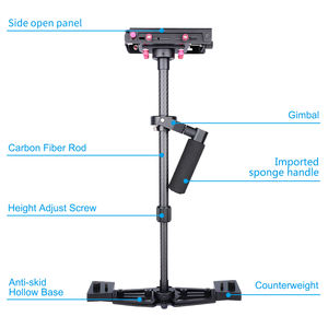Stabilizzatore Gimbal Portatile in Fibra di Carbonio HHS700-Nero Certificato CE <span class=keywords><strong>RoHS</strong></span> Compatibile con Tutte le Fotocamere SLR e DV Controllo Manuale Cablato - Product Image 4